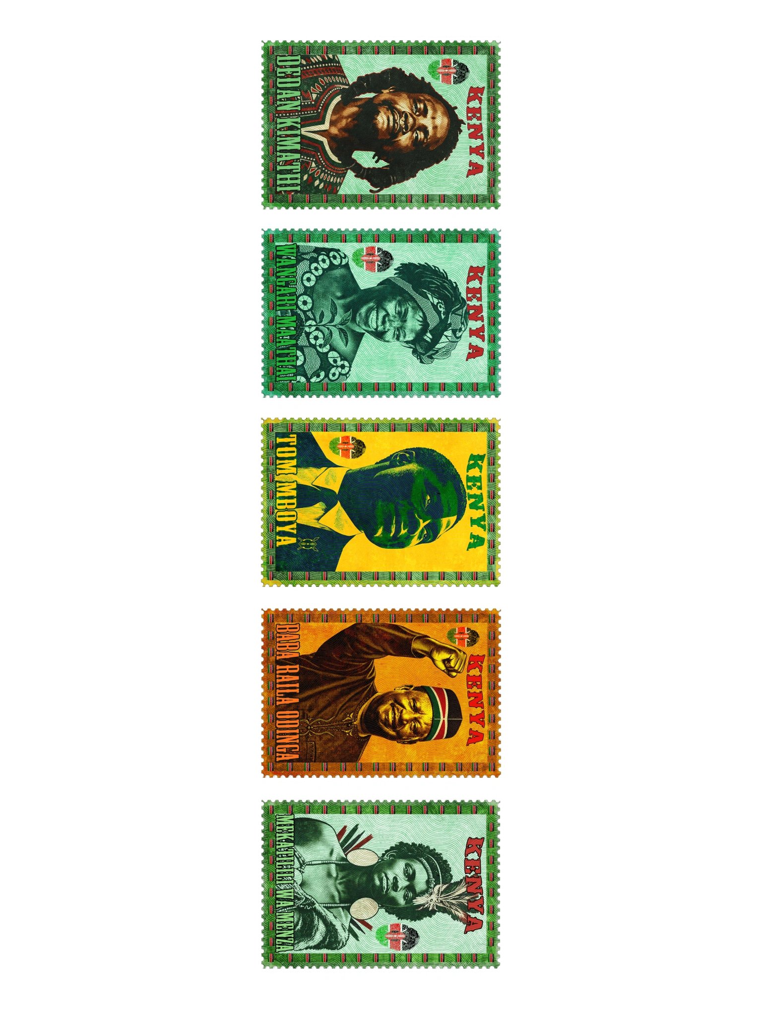 Kenya Heroes Vintage Stamp Sticker Set | Mashujaa Day Gift product image (4)