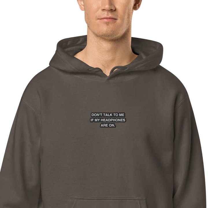 HEADPHONES ON (bubble design 2) embroidered pigment hoodie product image (2)