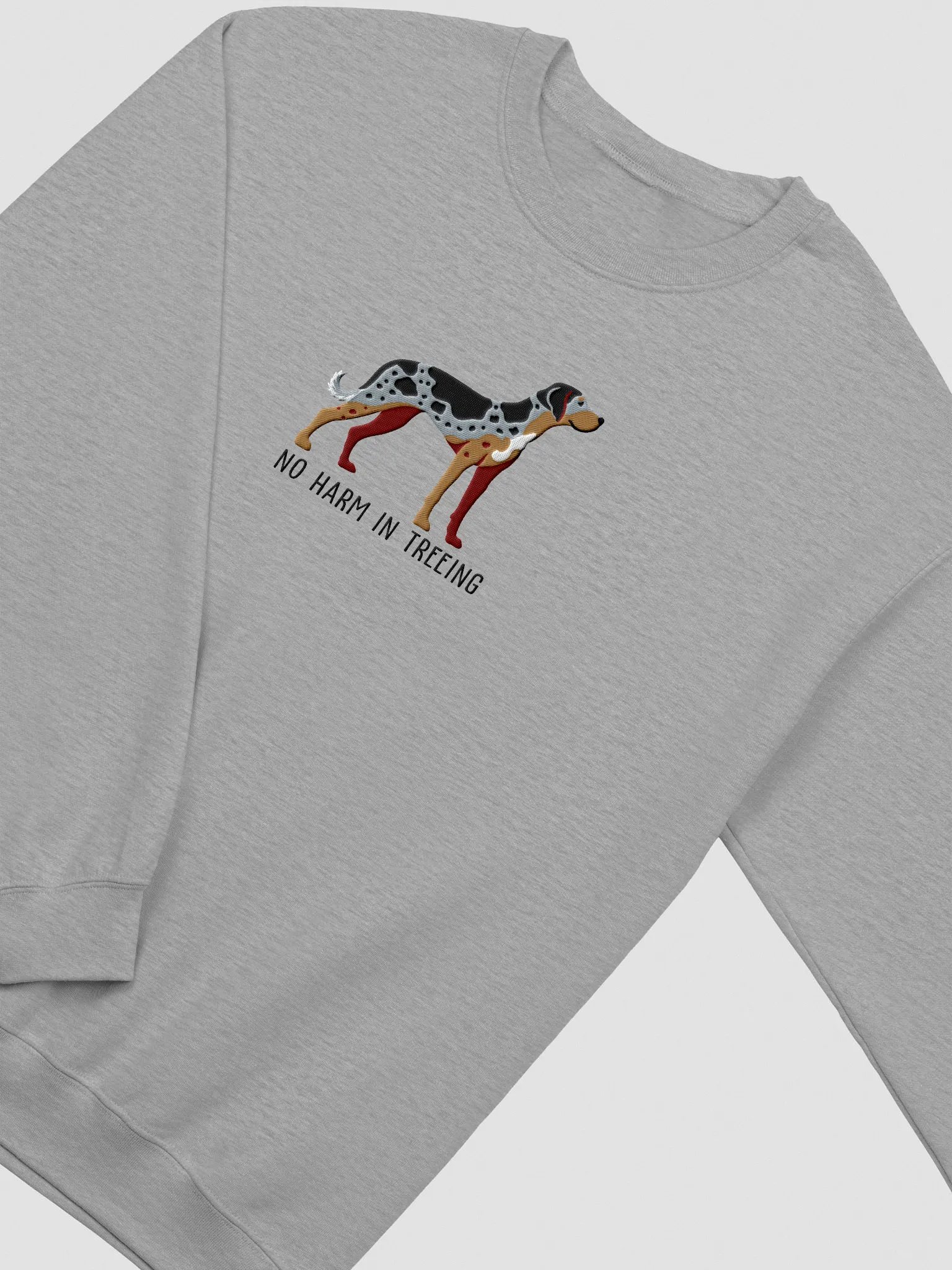 No Harm in Treeing Sweatshirt (Embroidered) of a Catahoula Leopard Dog product image (6)