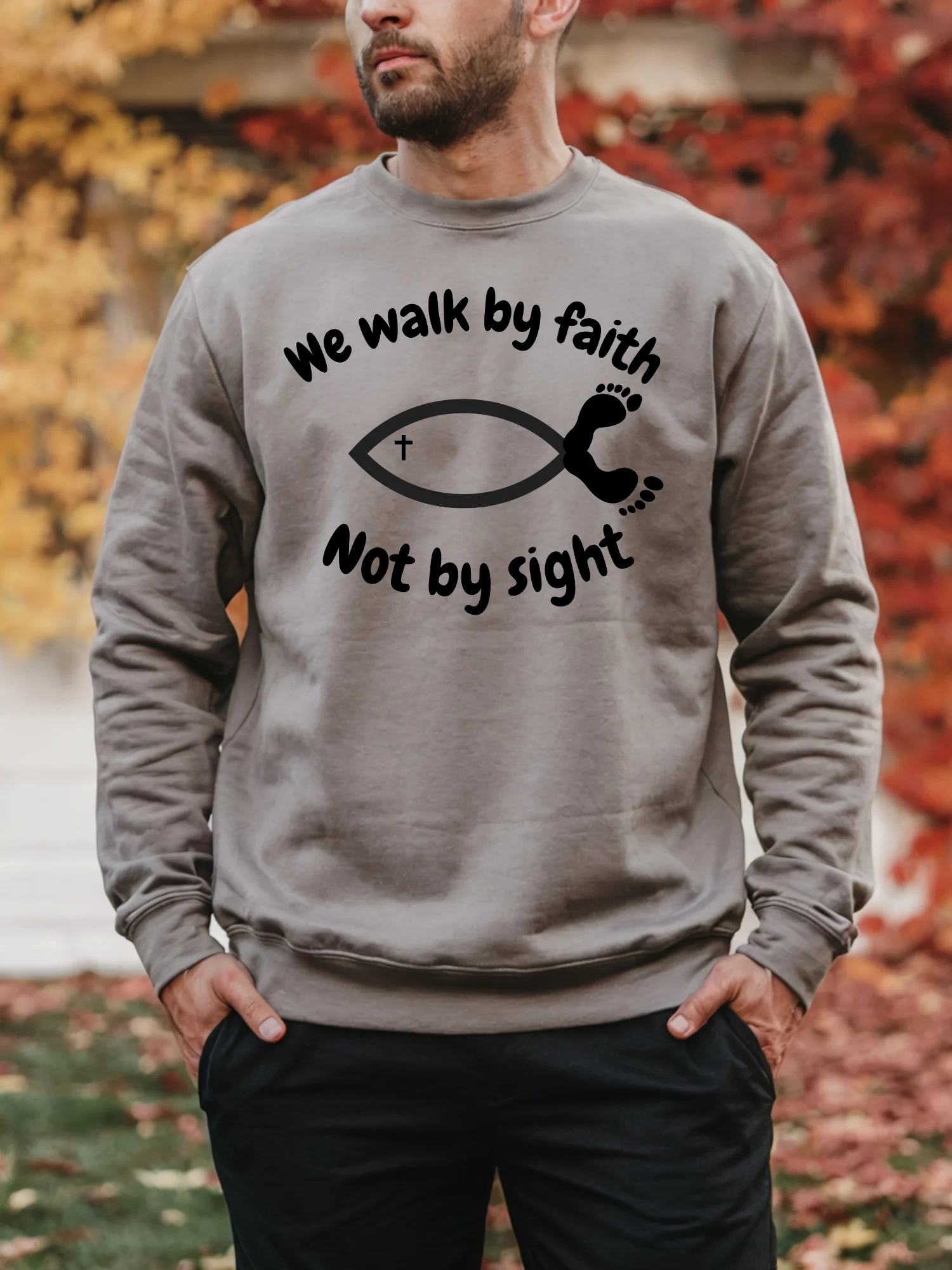 We Walk By Faith Not By Sight | 2 Corinthians 5:7 Christian Faith sweatshirt | Faith-Based Apparel | Kingdom Life Co. product image (1)