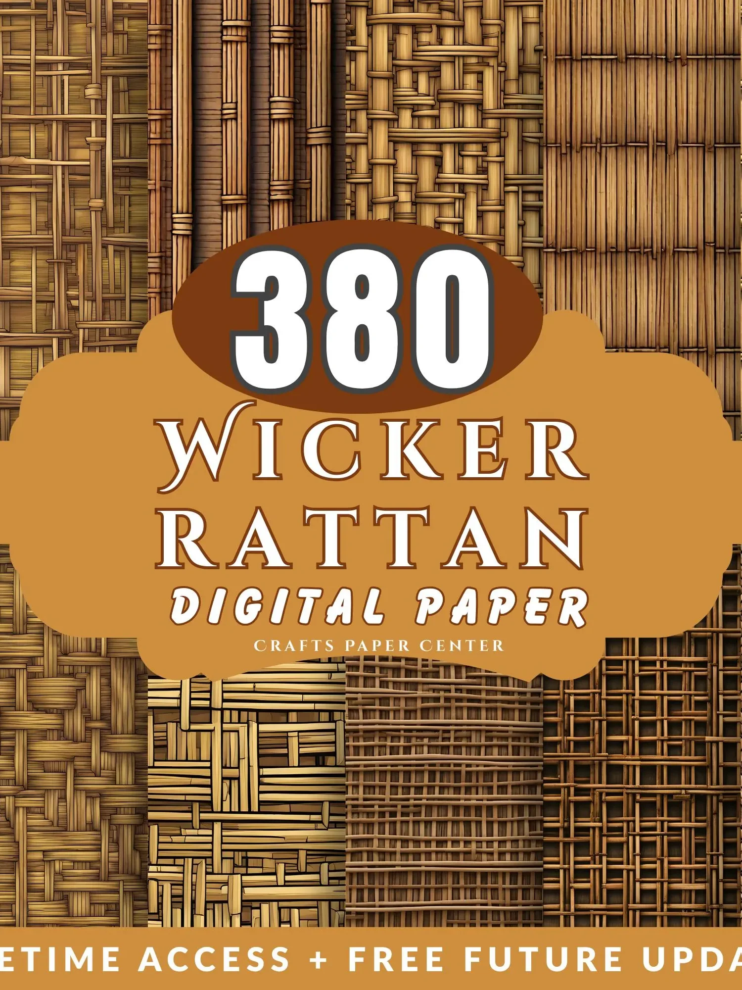 Wicker Rattan Texture Digital Paper Seamless Natural Weave Patterns product image (6)