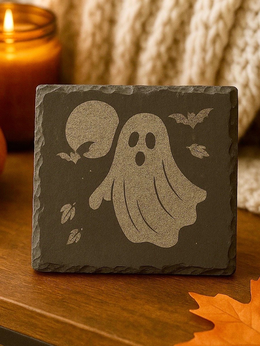Halloween Engraved Slate Coaster Set - Spooky Fall Decor product image (8)