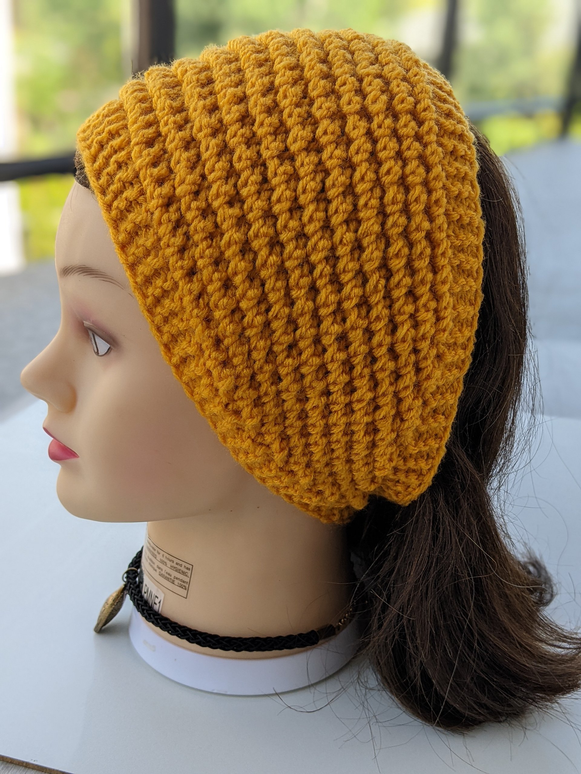 Popcorn Stitch Wide Ear Warmer Knitting Pattern product image (6)
