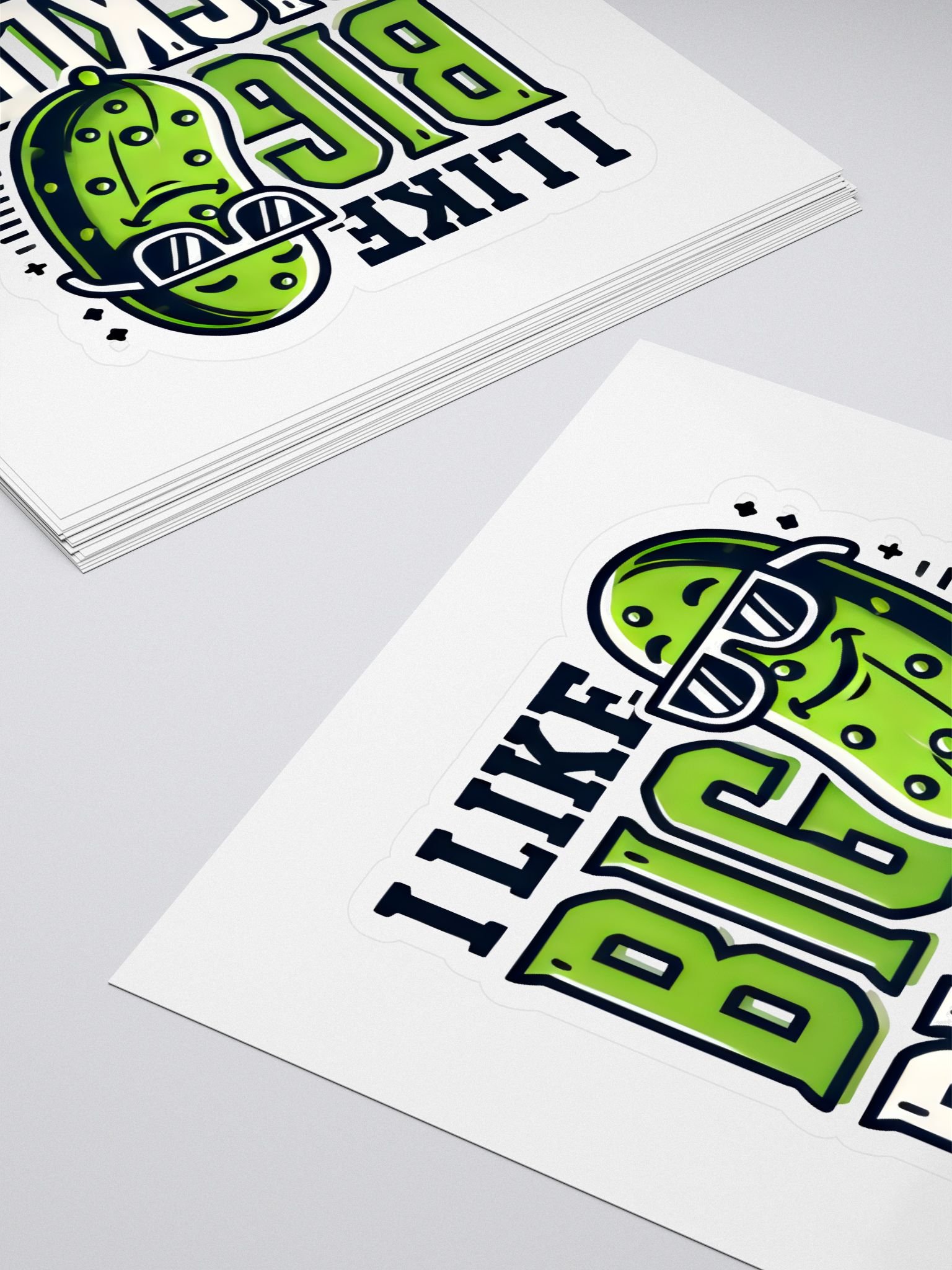 Funny Pickle Cartoon Design | I Like Big Pickles Humorous Art Sticker product image (4)