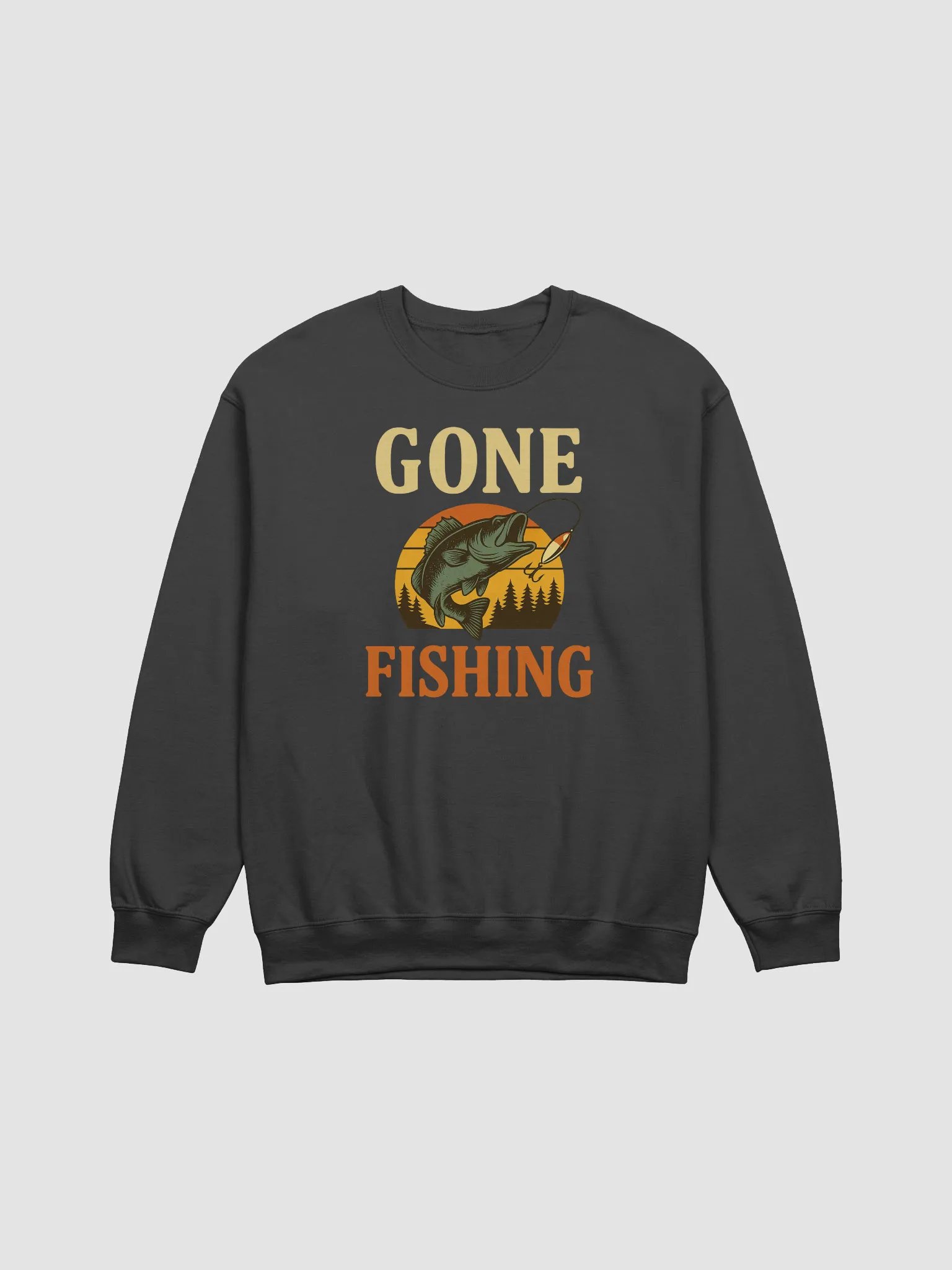 Funny Fishing Sweatshirt – Gone Fishing Vintage Outdoor Pullover product image (4)