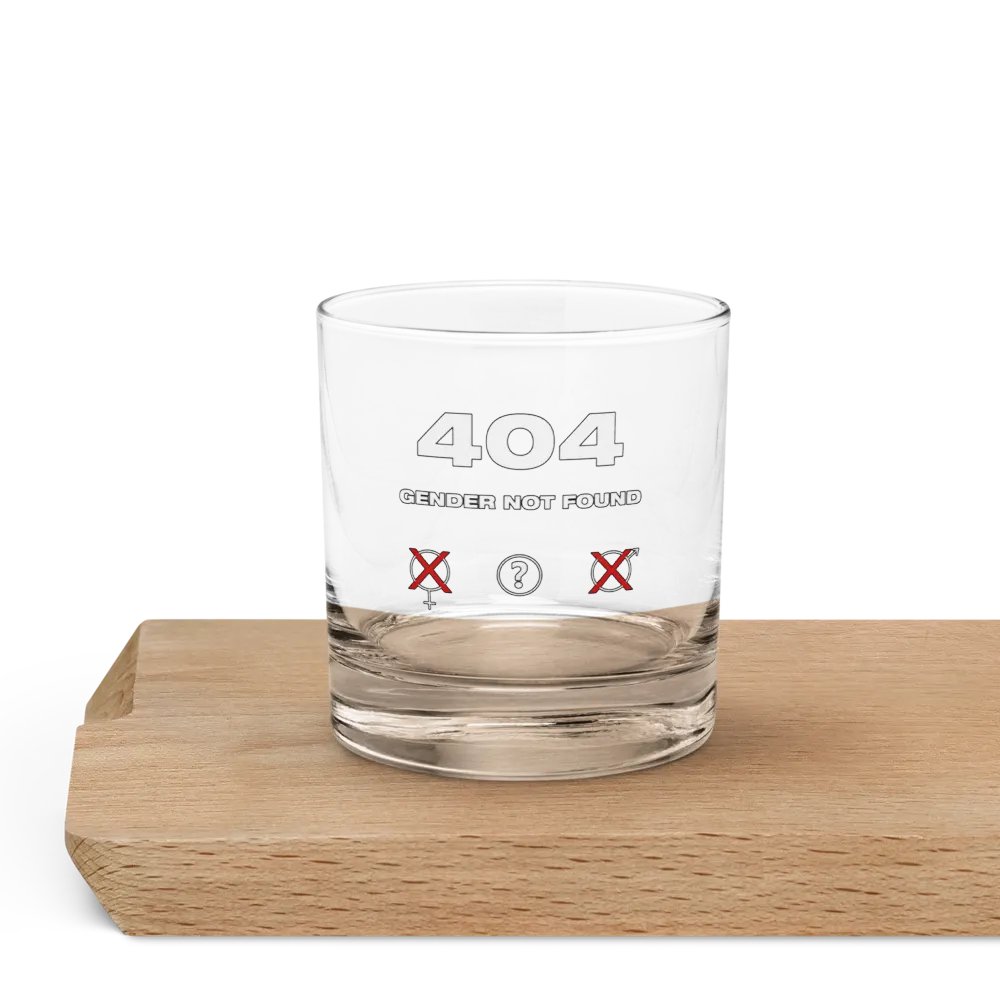 404 Gender Not Found Rocks Glass product image (5)