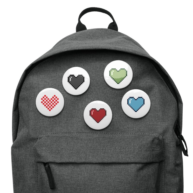 Pixel Heart Pin Button Set – Cute Gamer Pins for Backpacks, Jackets, Retro Aesthetic Gifts product image (4)