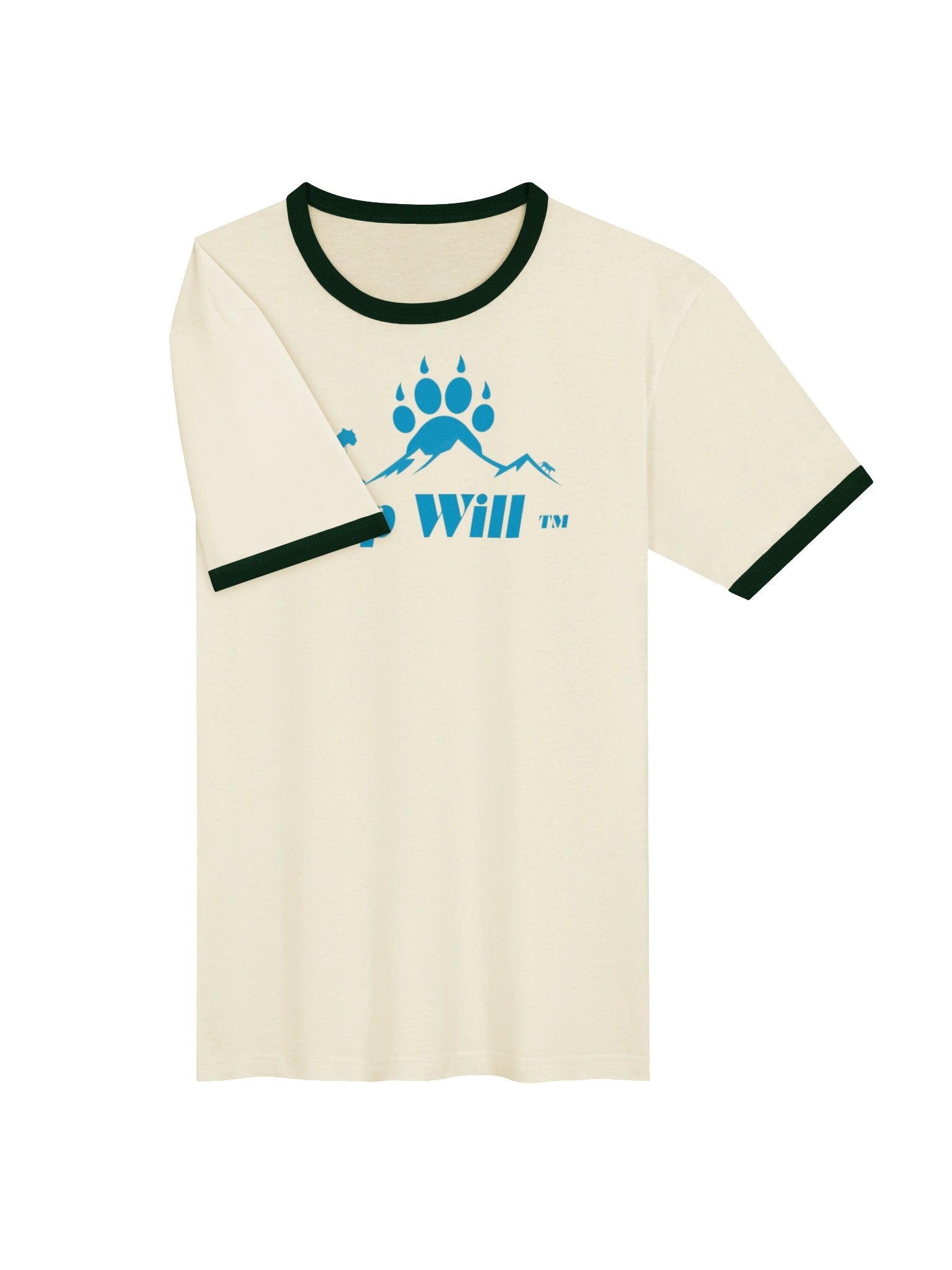 Top Will™ Cream & Navy Blue Unisex Ringer T-Shirt product image (3)