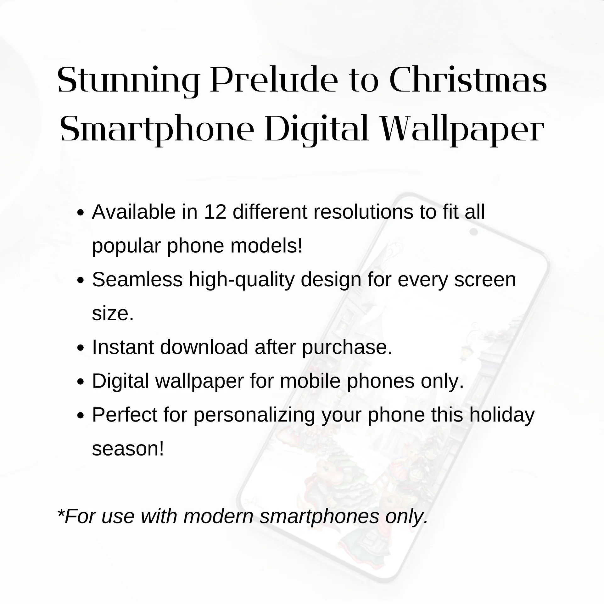 Prelude to Christmas Smartphone Digital Wallpaper | Festive Holiday Phone Background | Instant Download product image (10)