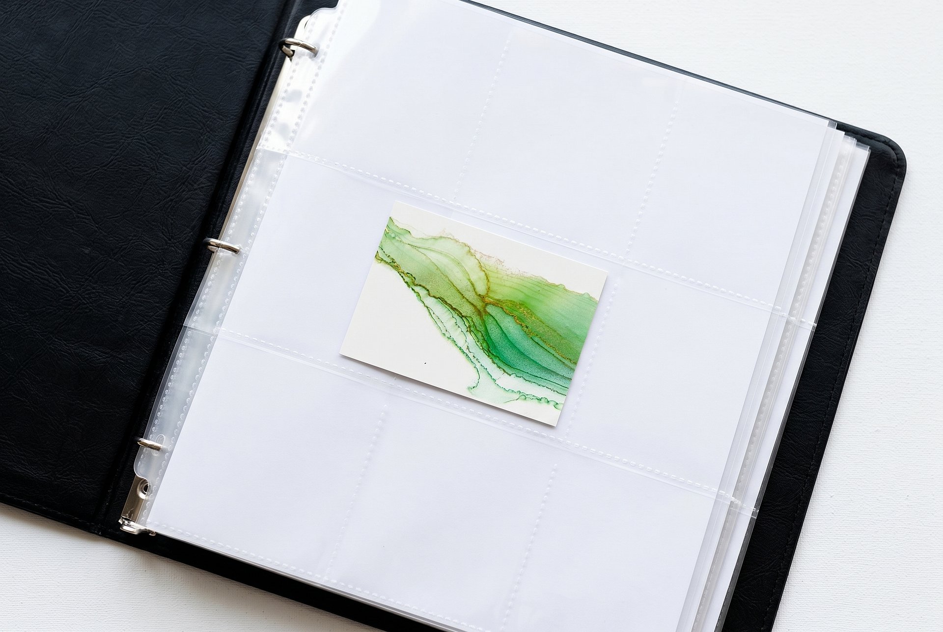 Moss & Mist II | Original ACEO Art Card (2.5" x 3.5") | Miniature Abstract Alcohol Ink Painting | product image (4)