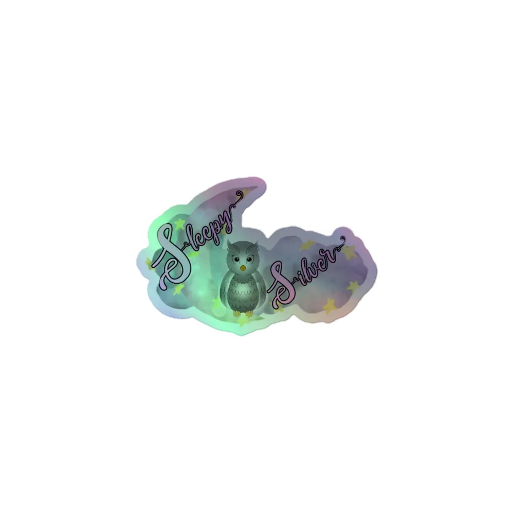 Sleepy Silver Owl Sticker product image (1)