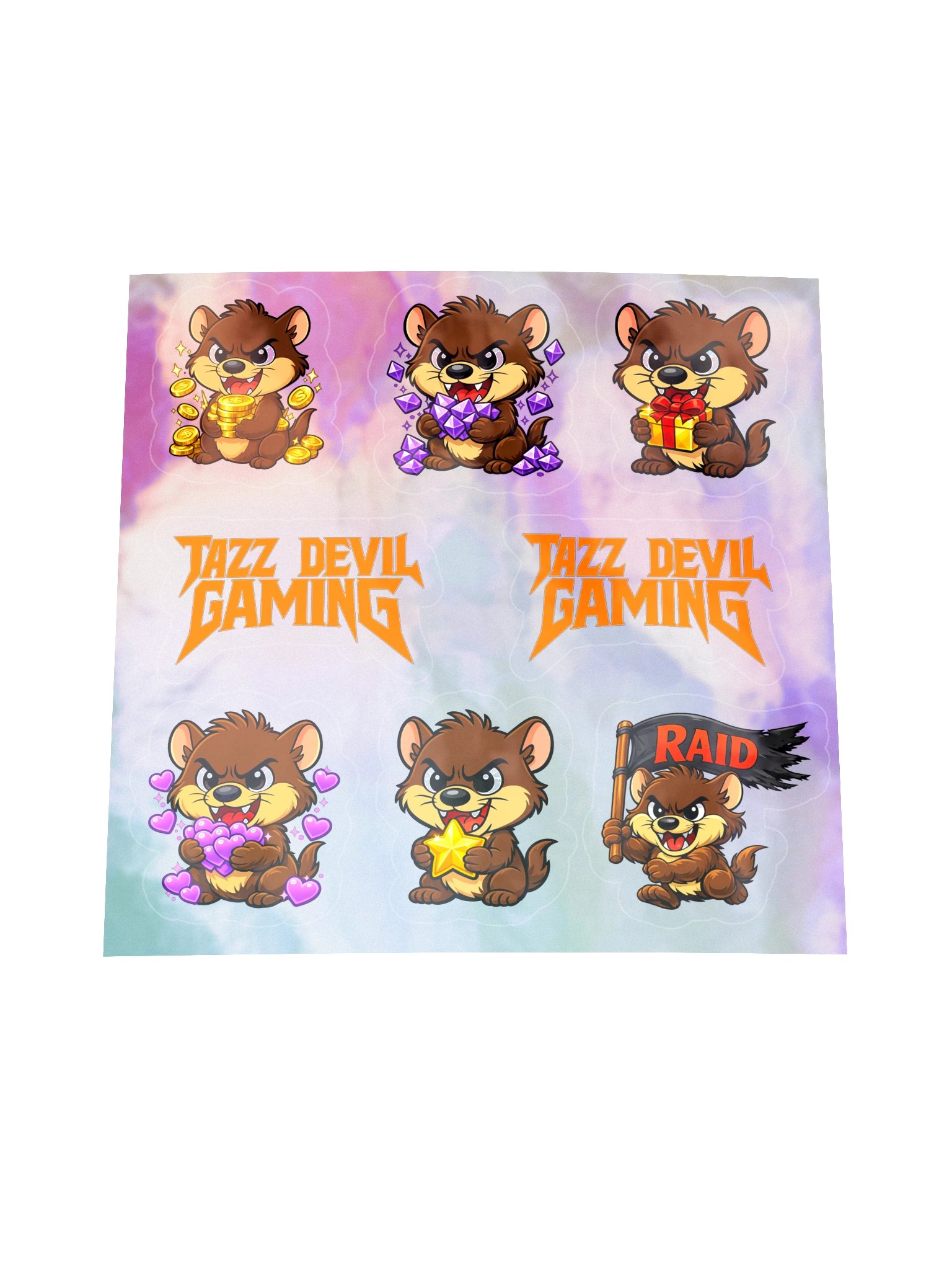 Tazz Devil Gaming Holographic Sticker Sheet product image (1)