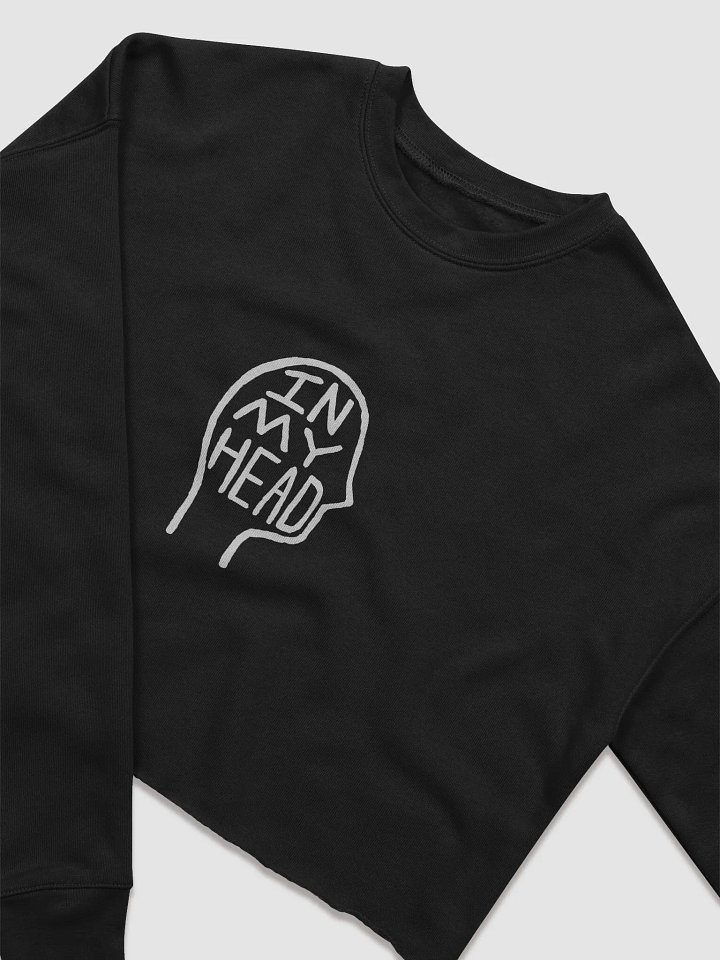 In My Head (white design) Women's Fleece Crop Sweatshirt product image (1)