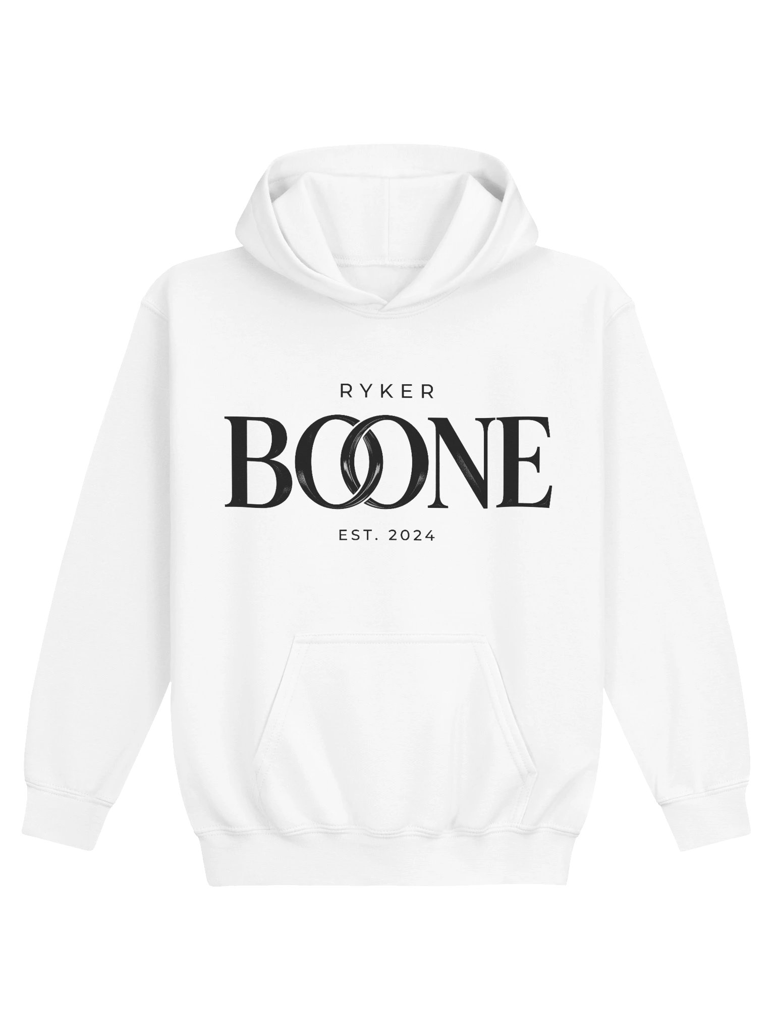 Ryker Boone Youth "Honky Tonk Kid" Heavy Blend Hoodie (White/Black Logo) product image (1)
