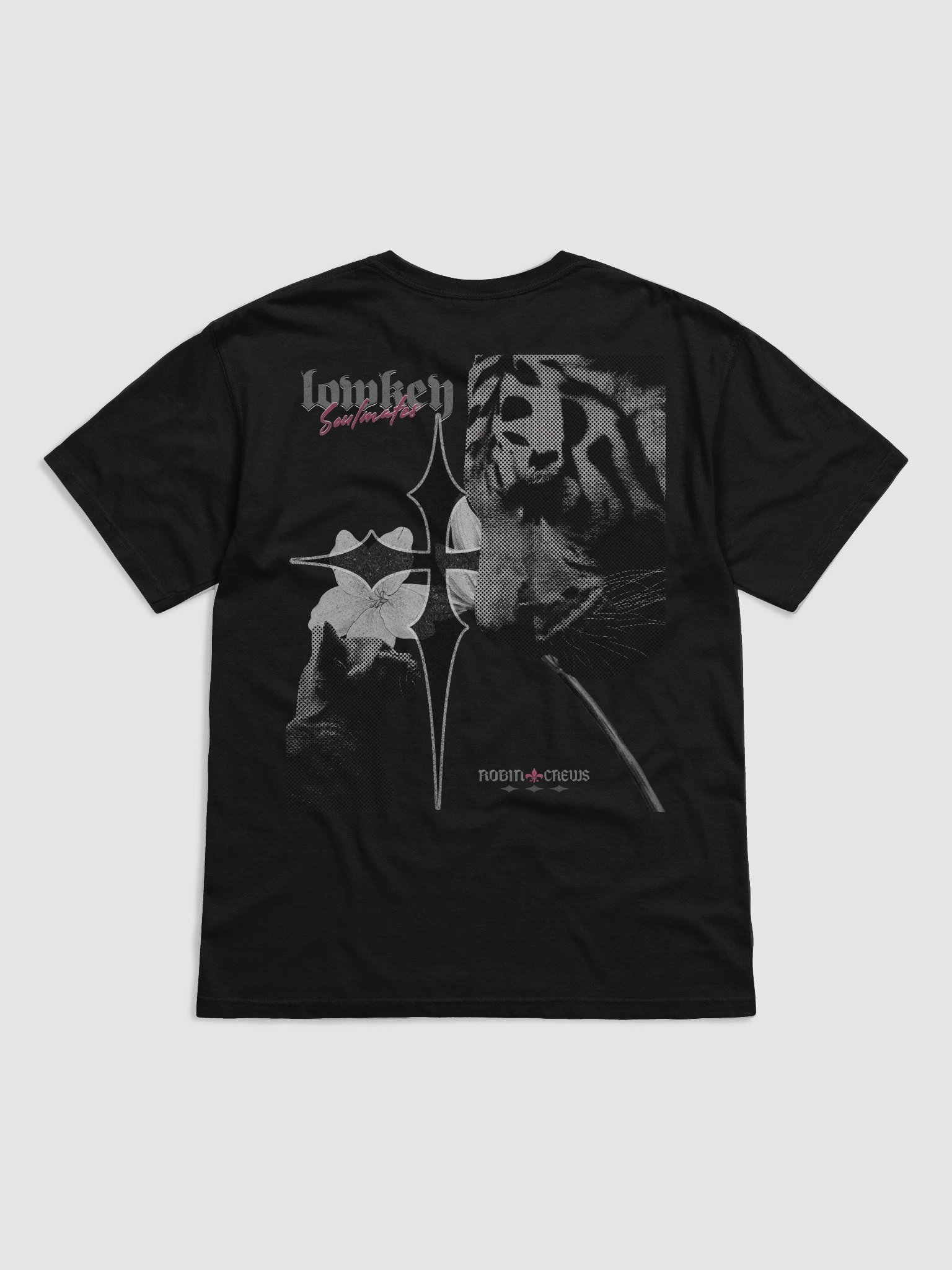 Cat Tiger Face Off T Shirt Black Halftone product image (3)