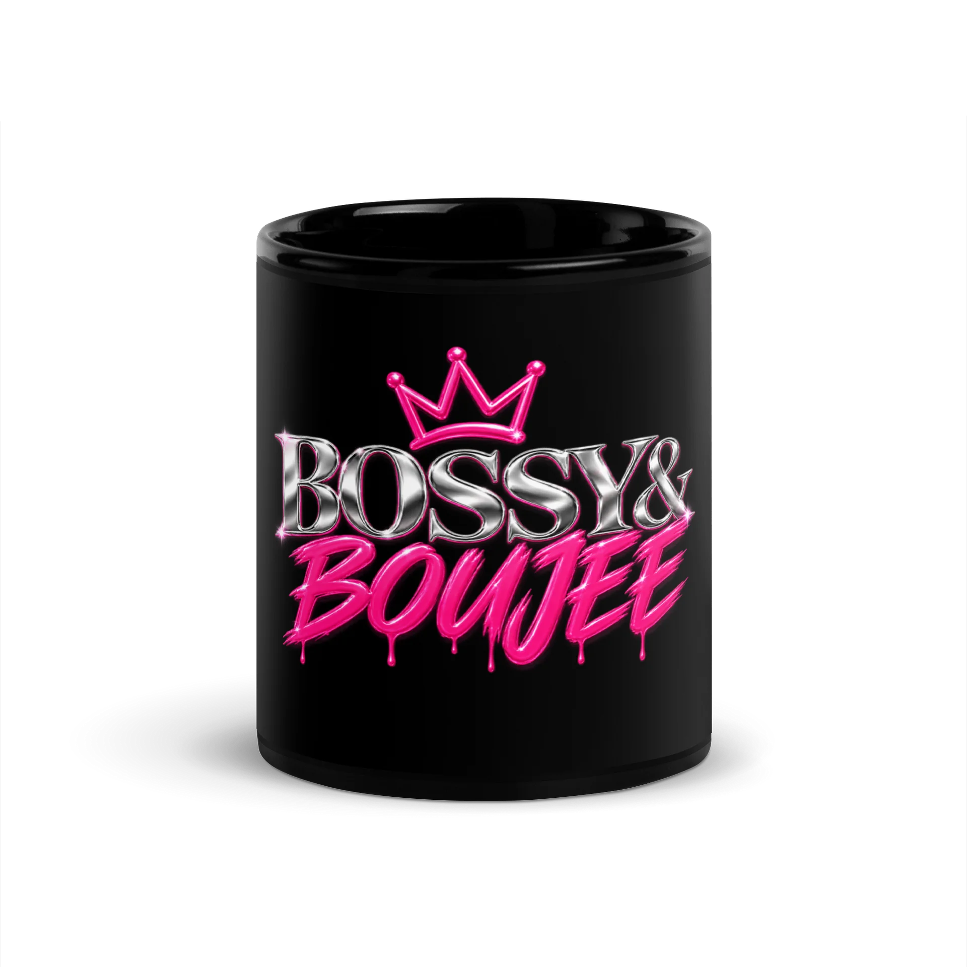 Bossy & Boujee Pink Crown Glossy Mug product image (4)