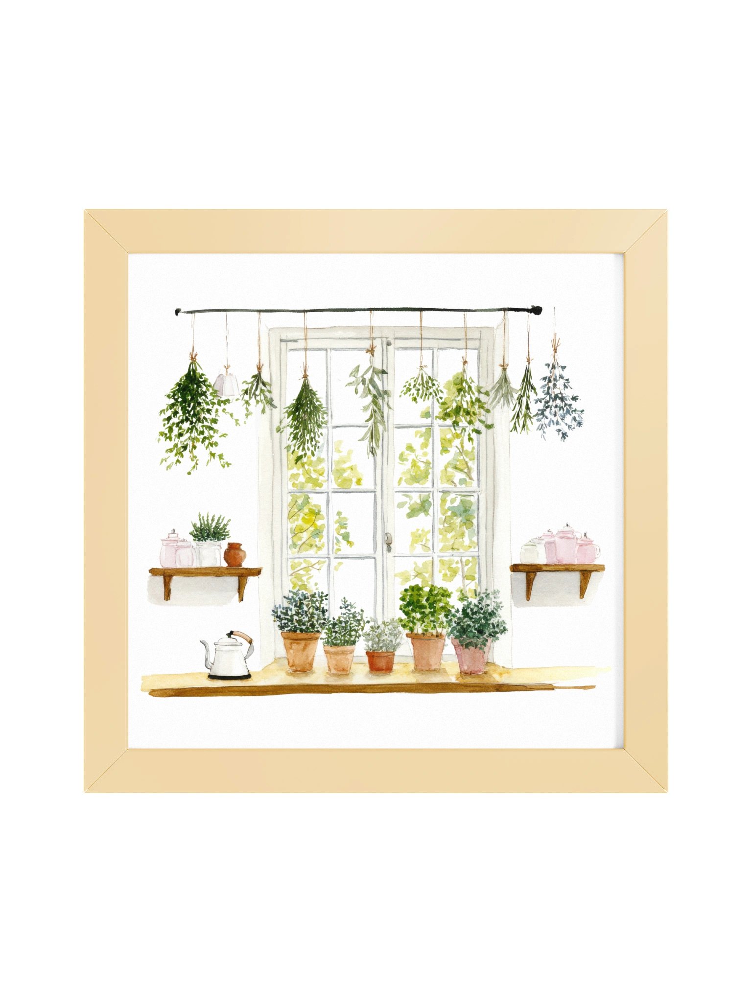 Kitchen Botanica — The Herb Pantry Window Framed Art Print (10x10") product image (5)