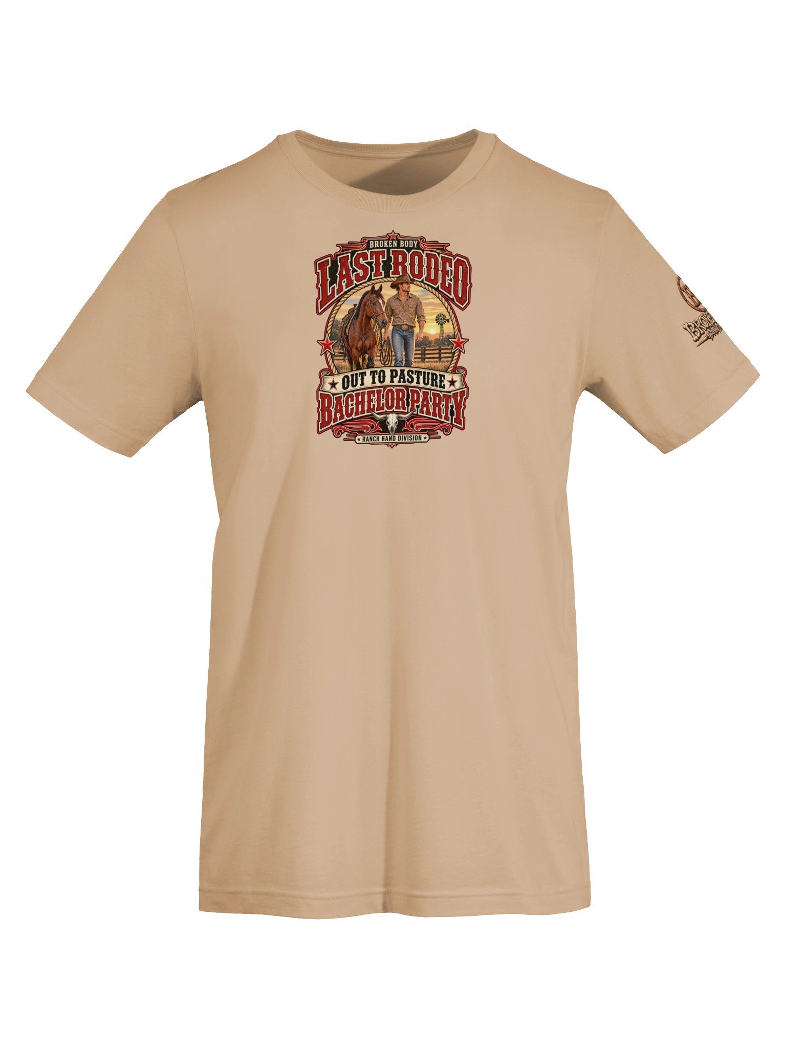 Western Bachelor Party Shirt — Last Rodeo Out to Pasture Groom Tee | Broken Body™ product image (7)