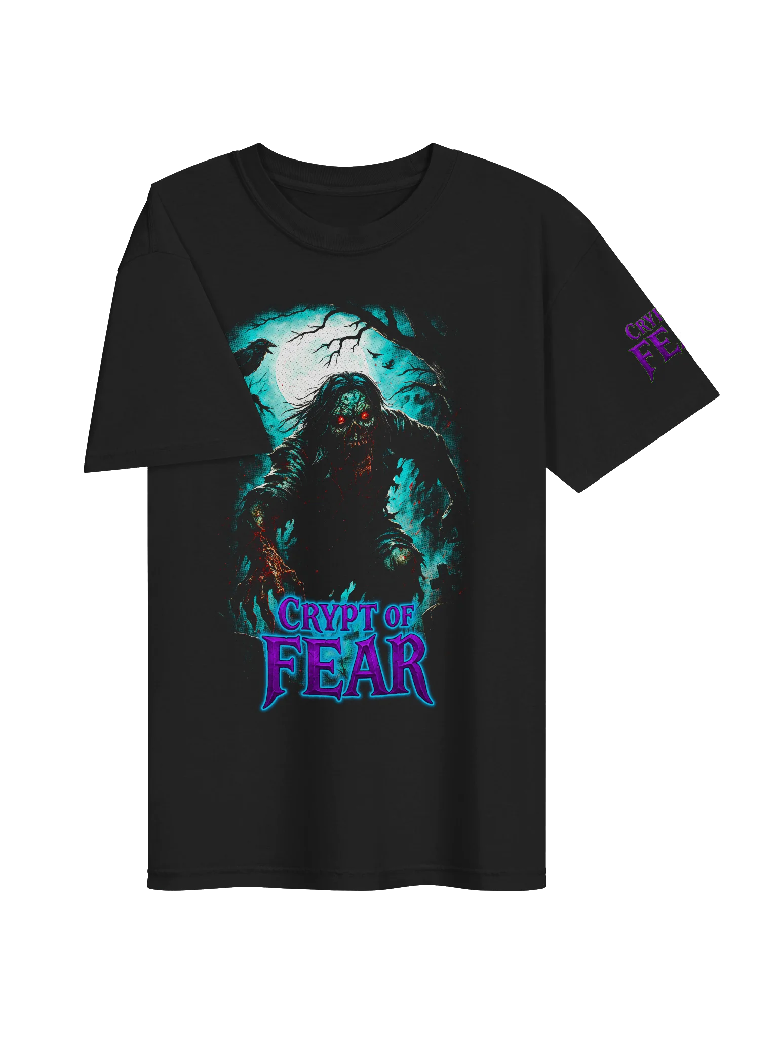 CRYPT OF FEAR Zombie Moon Horror Tee product image (3)