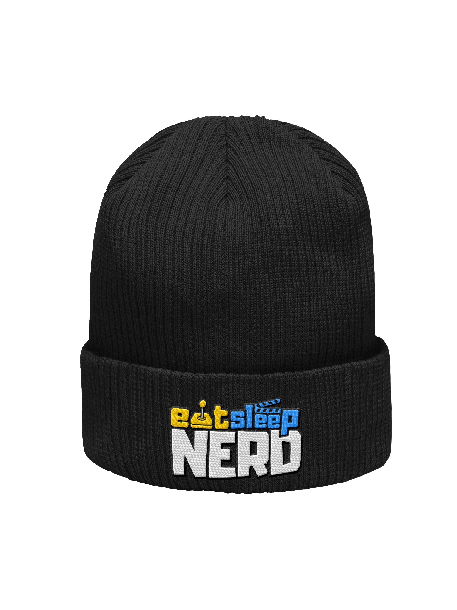 Eat Sleep Nerd Logo Ribbed Beanie product image (2)