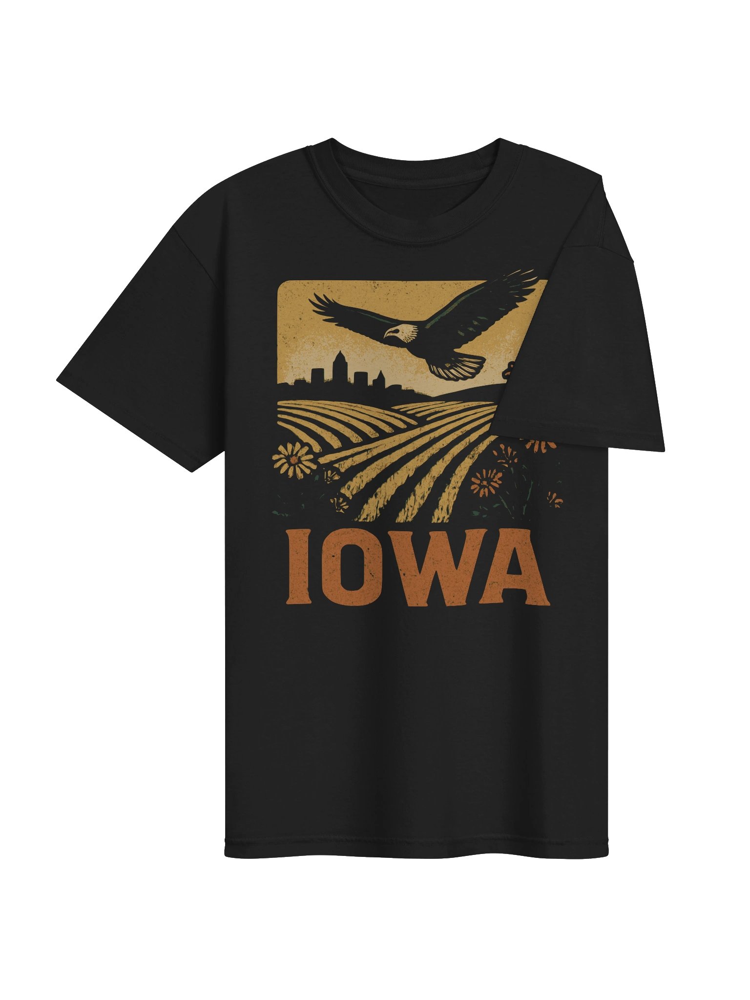 Iowa Eagle Farmland T-Shirt | Vintage Midwest State Pride Tee product image (4)