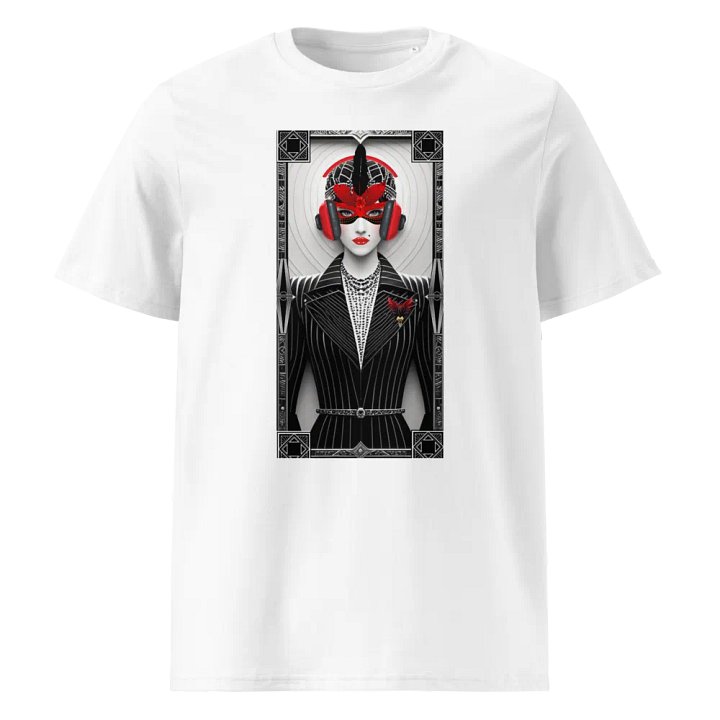 Tune into your Power Masked Unisex Organic Cotton T-Shirt. product image (1)