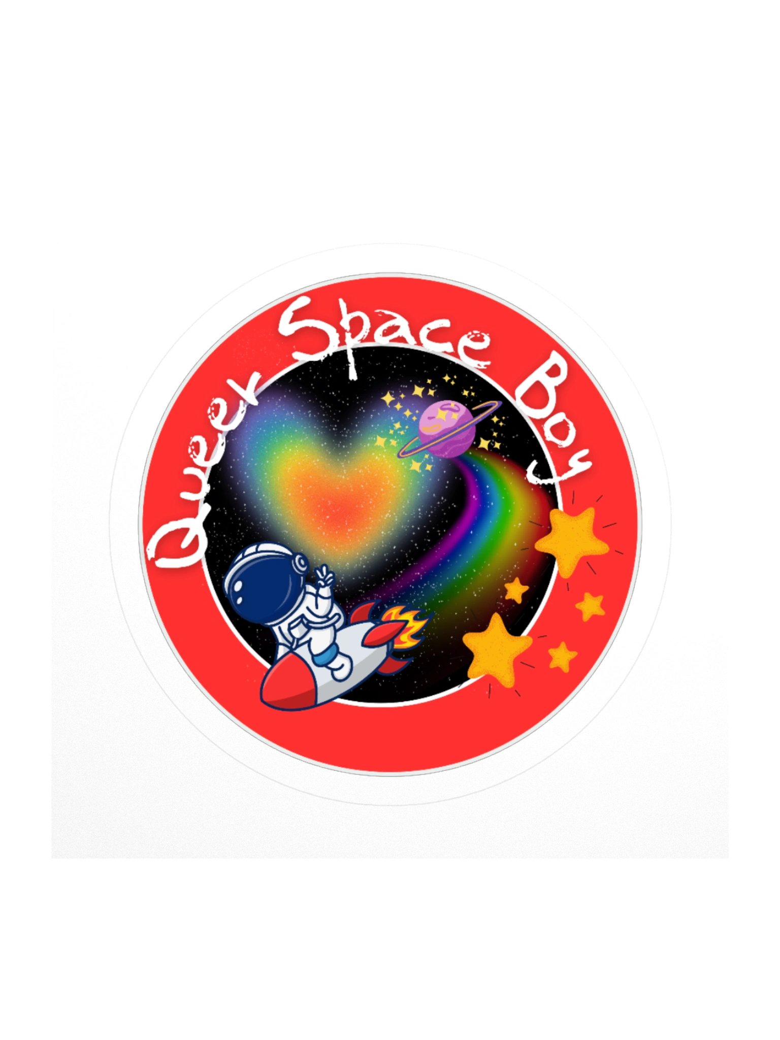Queer Space Boy Circle Sticker product image (1)