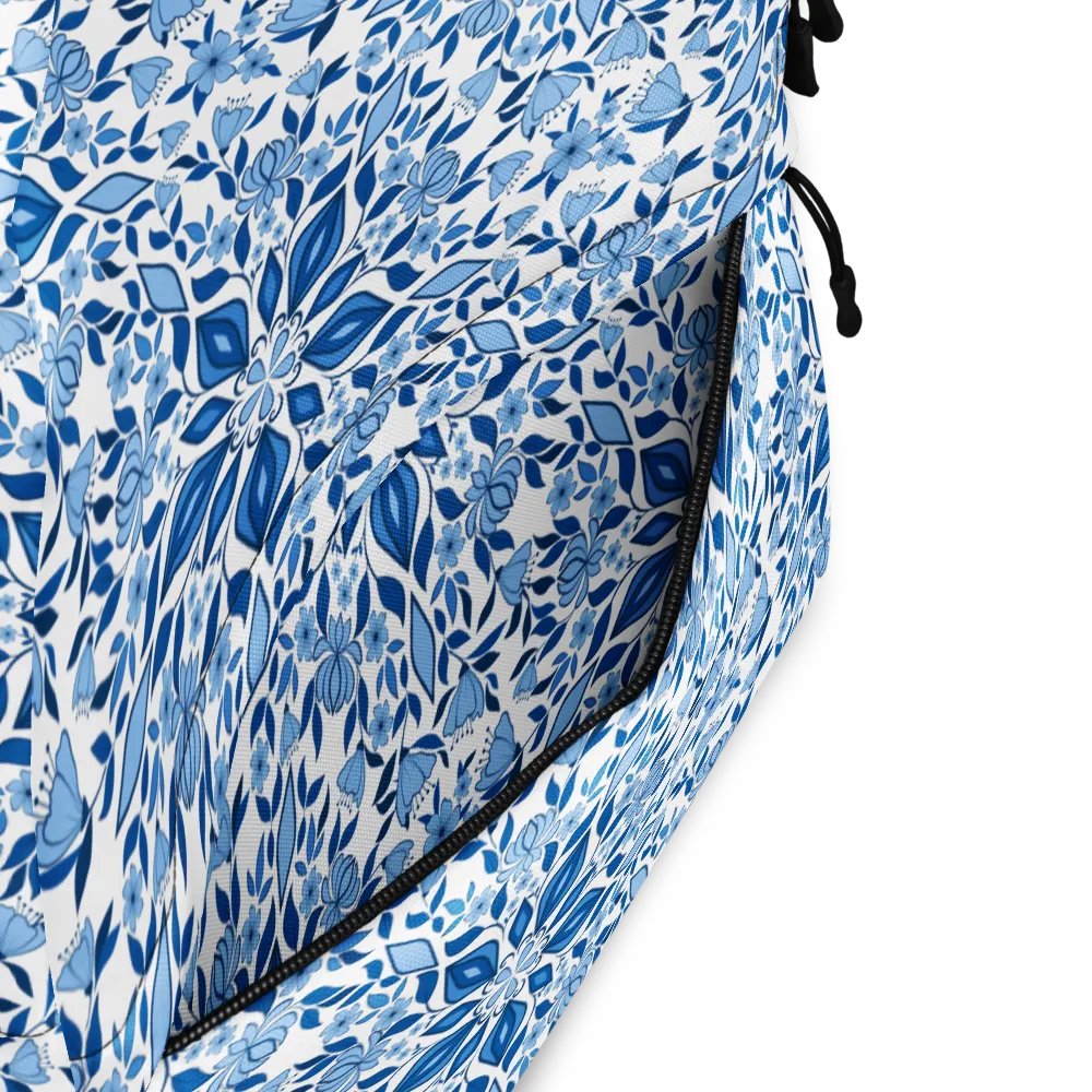 Blue Flower Kaleidoscope Backpack product image (7)