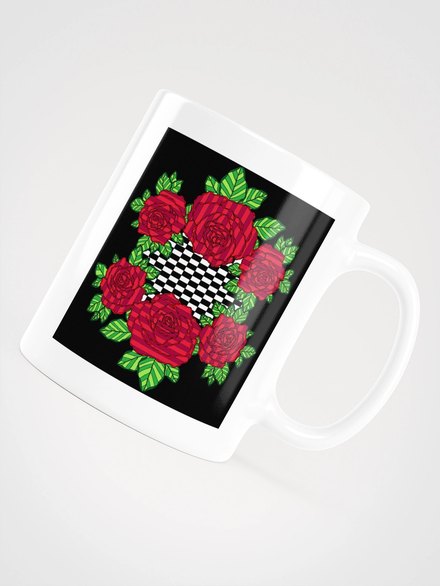 White Glossy Mug (Rose-Black) product image (6)