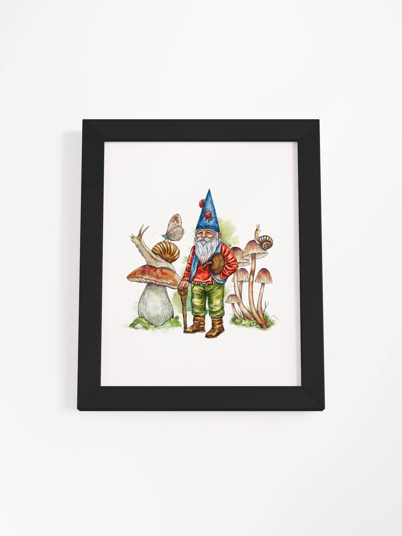 Whimsical Gnome Mushroom Forest Framed Poster product image (1)