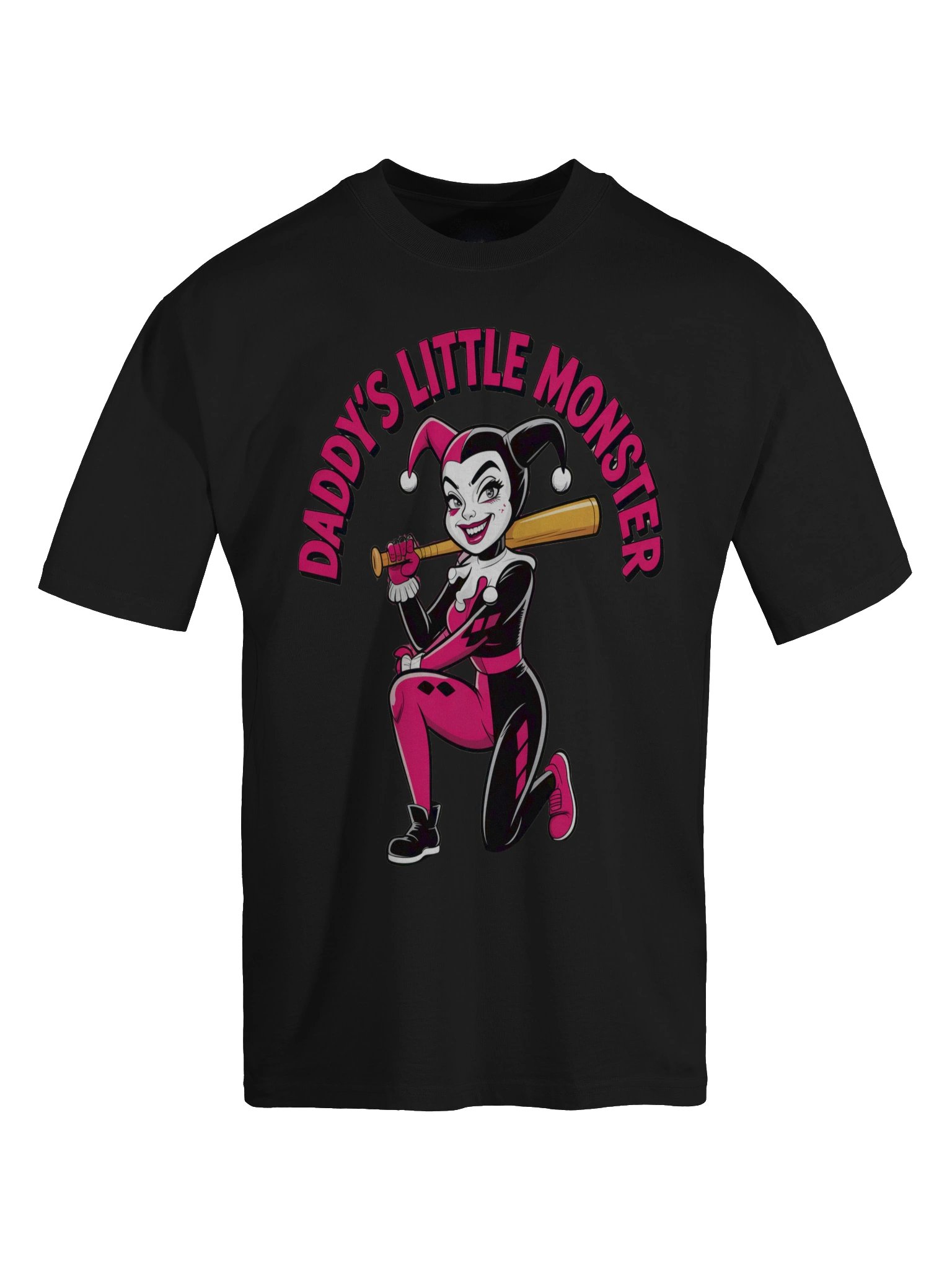 Mischievous Minion: Harley Quinn Daddy's Little Monster Oversized Faded T-Shirt product image (1)
