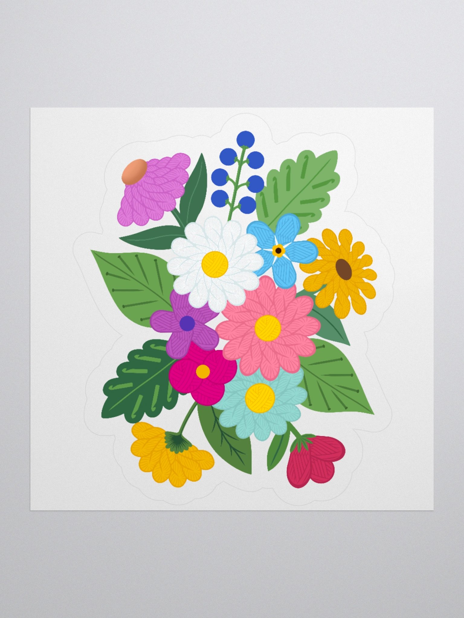 Floral Yarn Print Sticker product image (1)