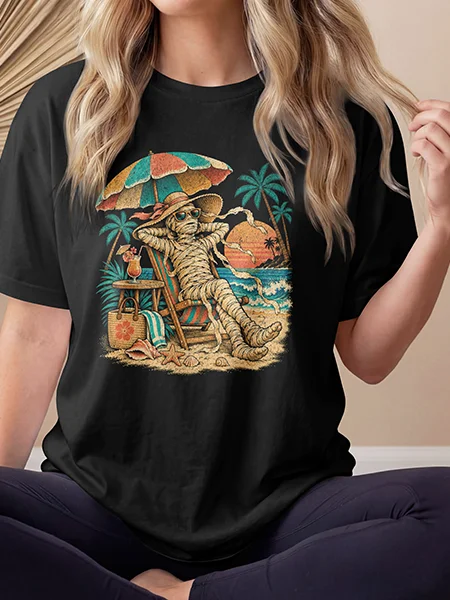 Mummy Beach Day — Monsters Off Duty Tee product image (5)