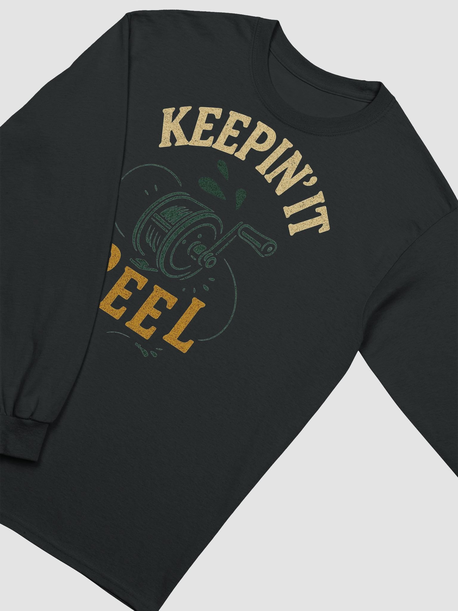 Keepin' It Reel Vintage Long Sleeve Tee – Funny Fishing Humor product image (20)