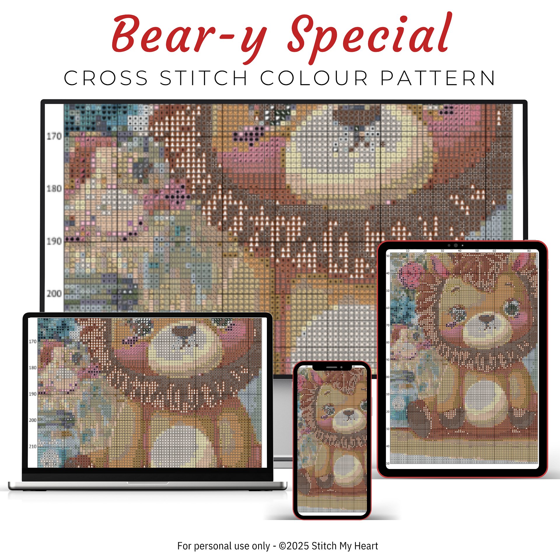 Bear-y Special Baby Shower Cross Stitch Pattern product image (3)