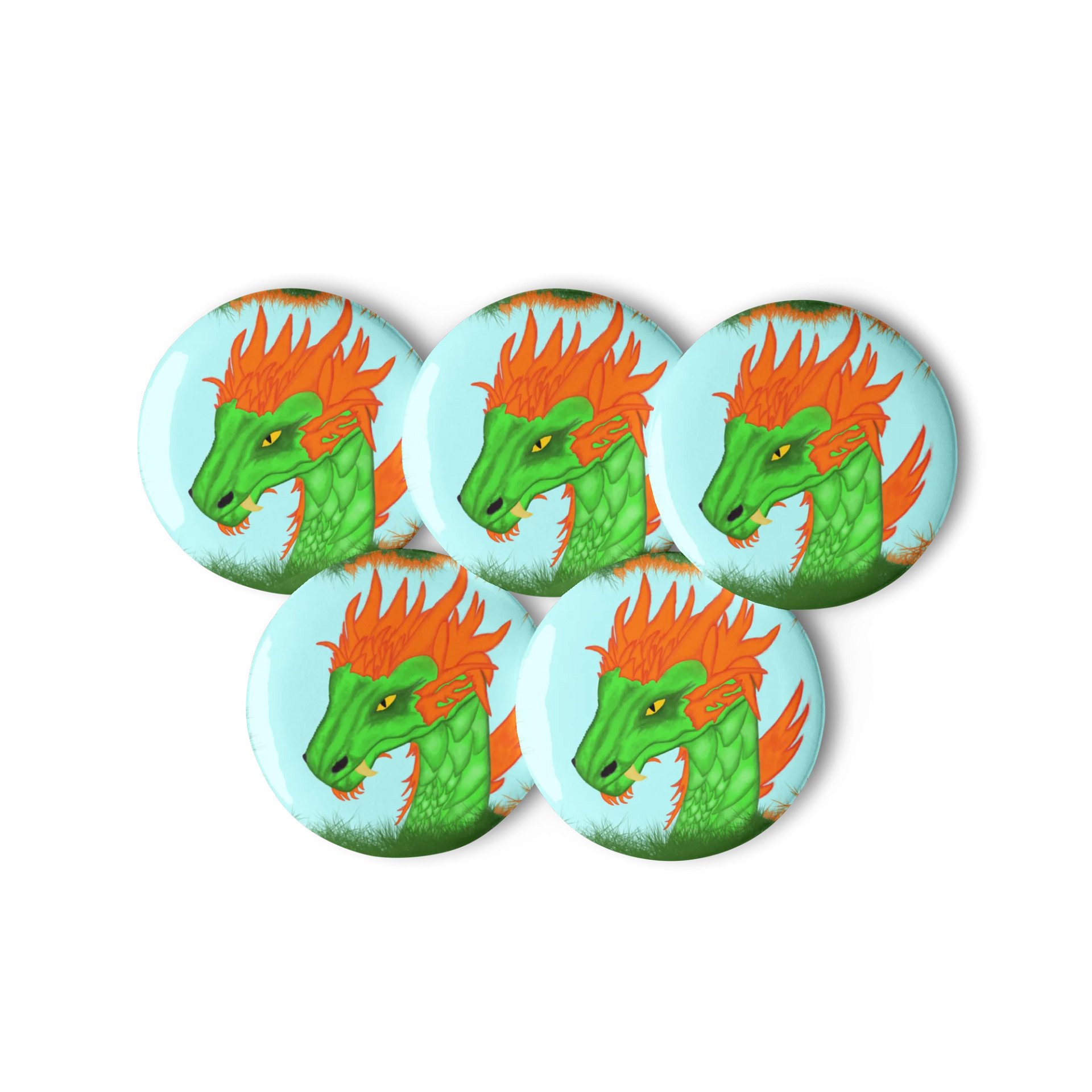 Mythical Dragon Pin Buttons Set product image (3)