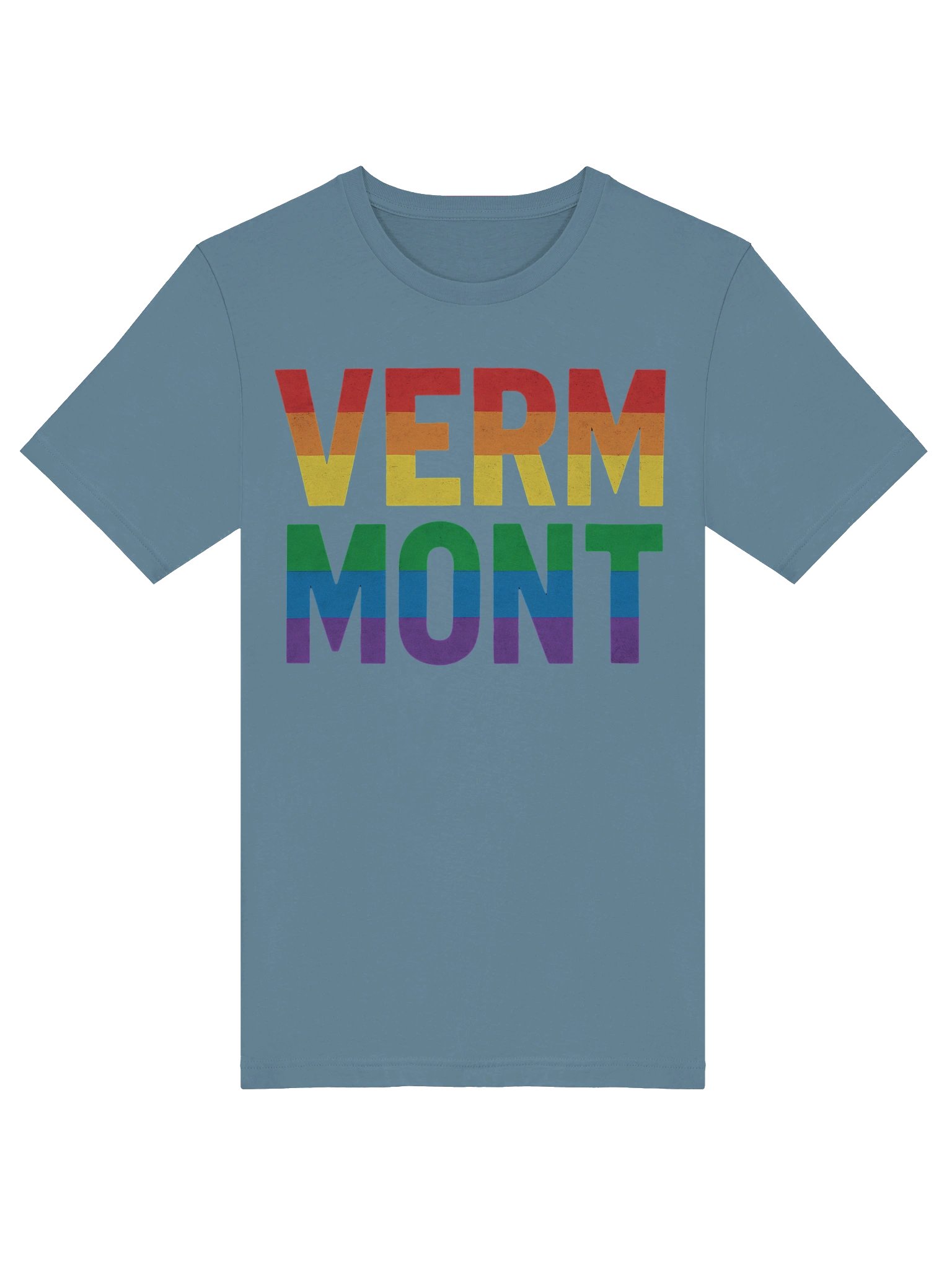 Vermont Pride Rainbow Text - LGBTQ+ State Pride Design for Equality and Love Tee product image (33)