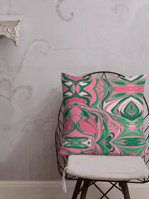 Pink & Green Painted Premium Accent Pillow product image (9)