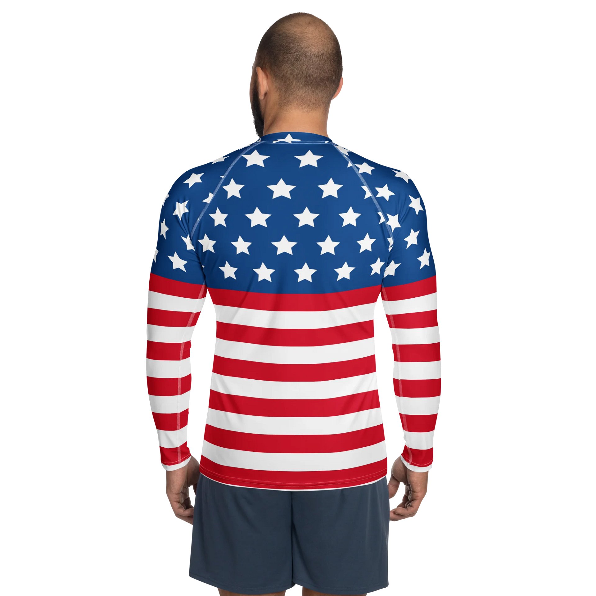 Patriotic Performance: All-Over Print Men's Rash Guard product image (2)