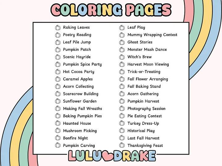Fuzzy Buddies Cozy Fall Coloring eBook, BIG PACK 34 Pages | ★ DIGITAL ★ product image (2)