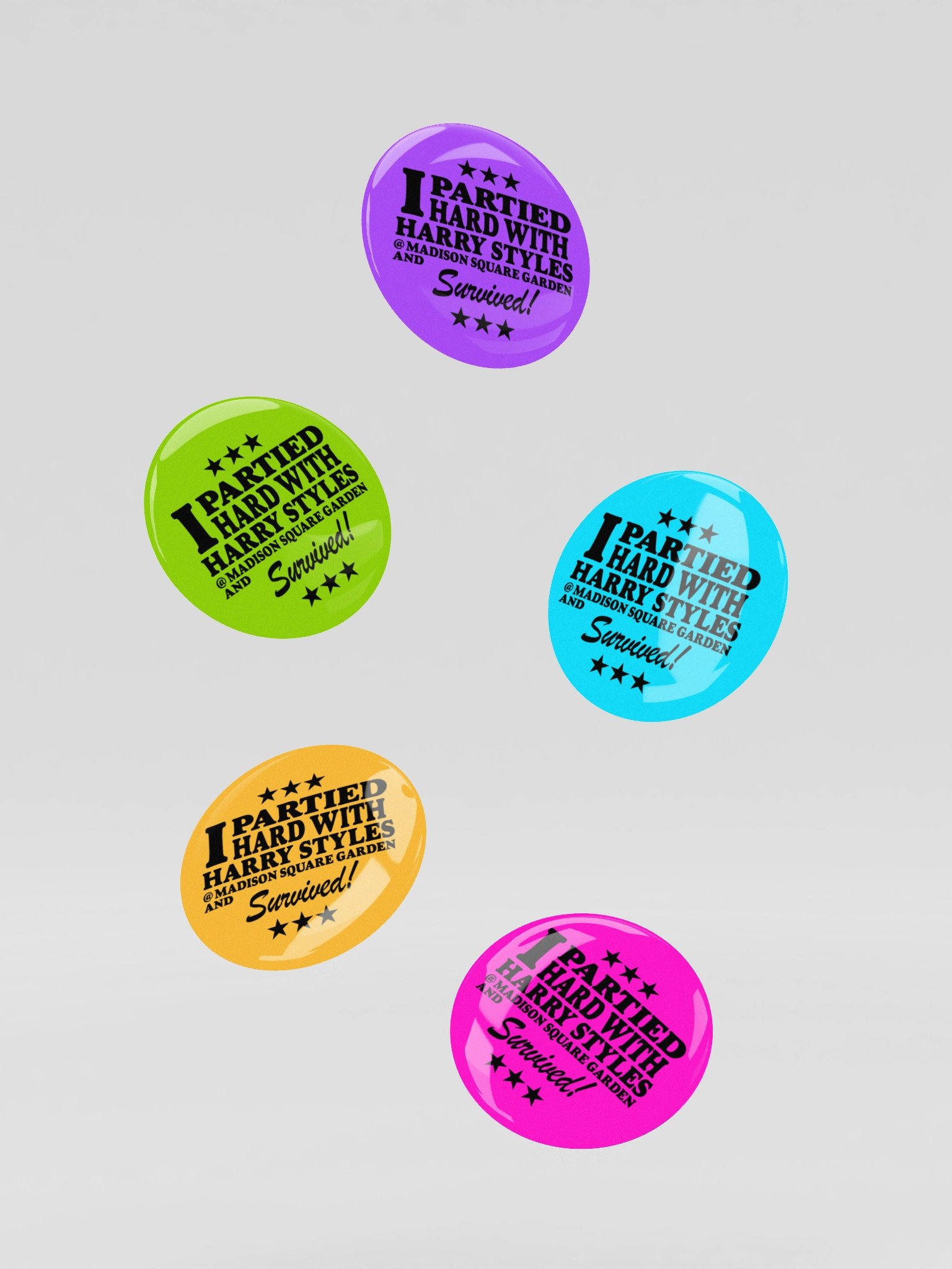 Partied Hard MSG Pin Buttons product image (3)