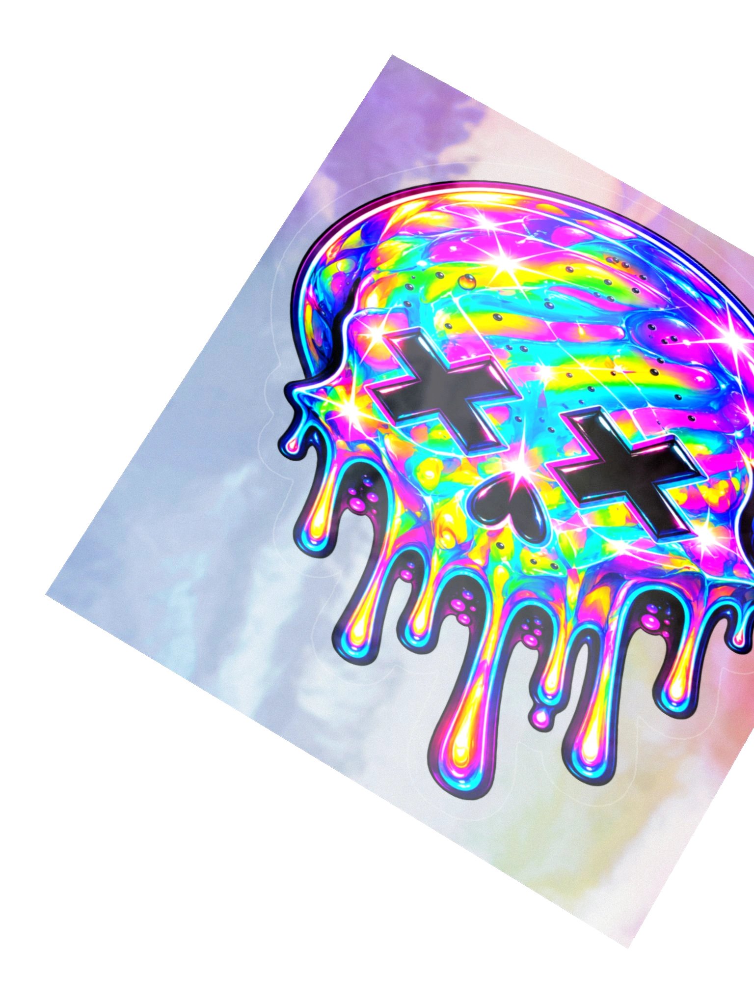 Neon Melt Skull Sticker – FM.01 - Fun Mode Collection product image (2)