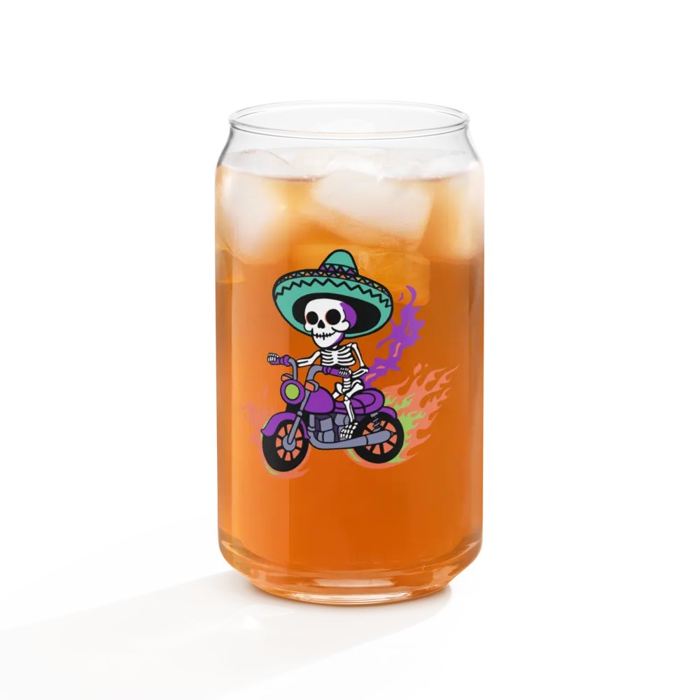Bone to be Wild Colorful 16oz Can-Shaped Drinking Glass product image (5)