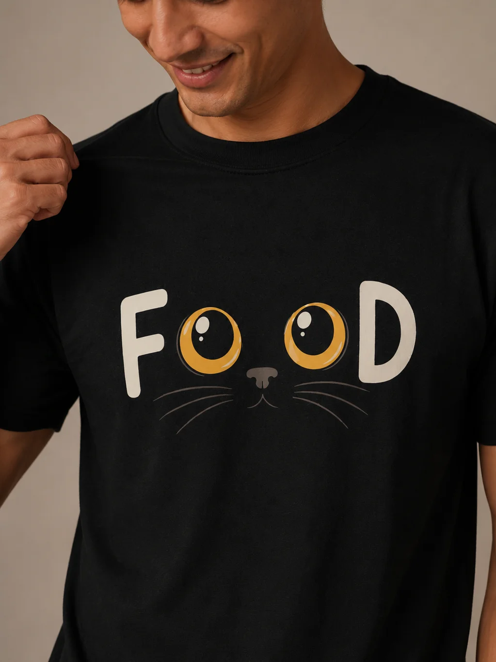Funny Cat Food T-Shirt | Cute Hungry Cat Eyes Tee for Cat Lovers product image (2)