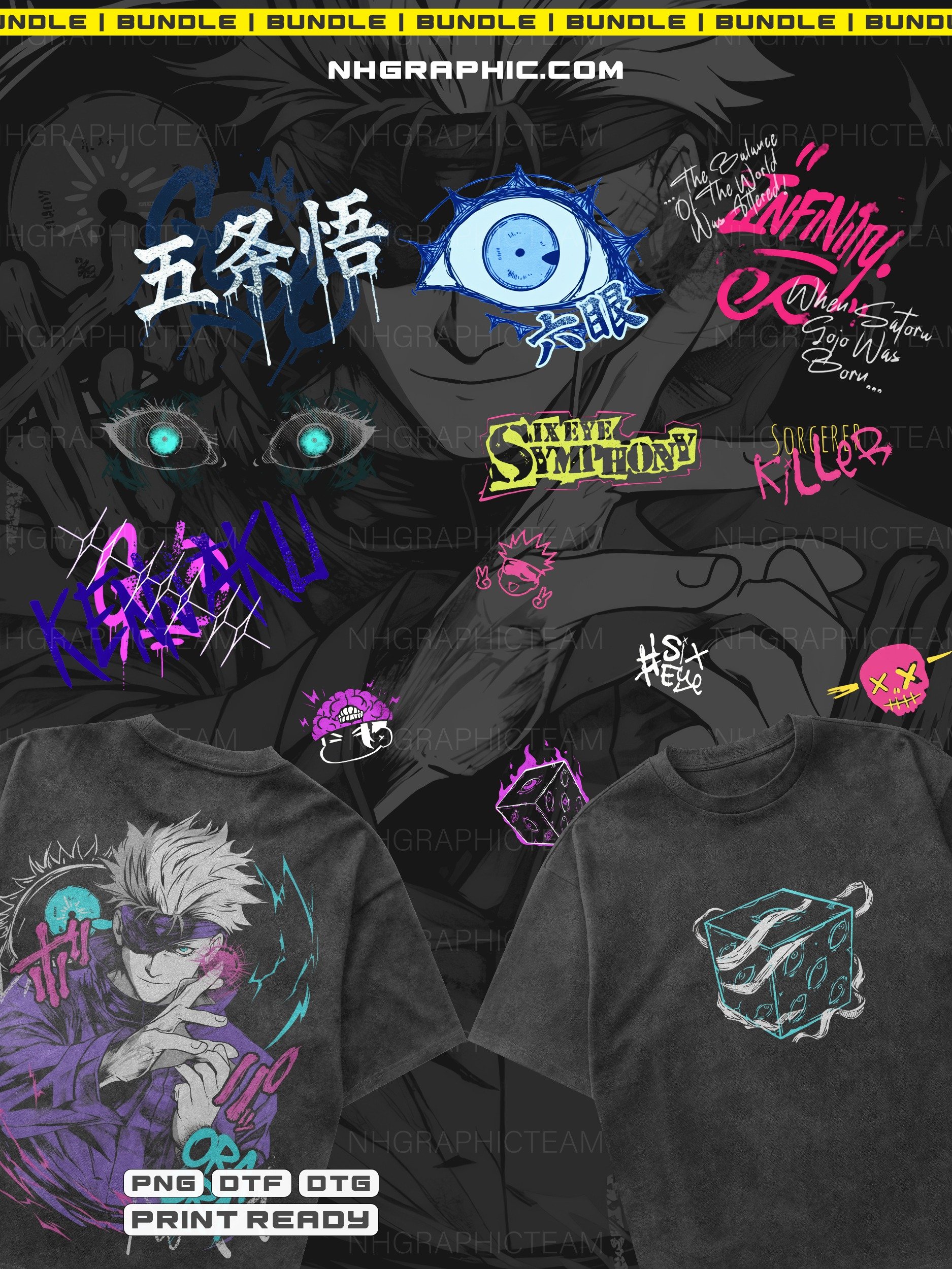 9-Piece 2026 Jujutsu Kaisen Front & Back PNGs product image (2)