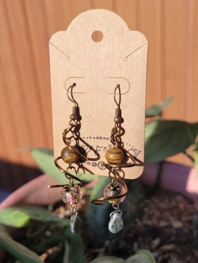 Celestial Saturn spiral earrings product image (1)