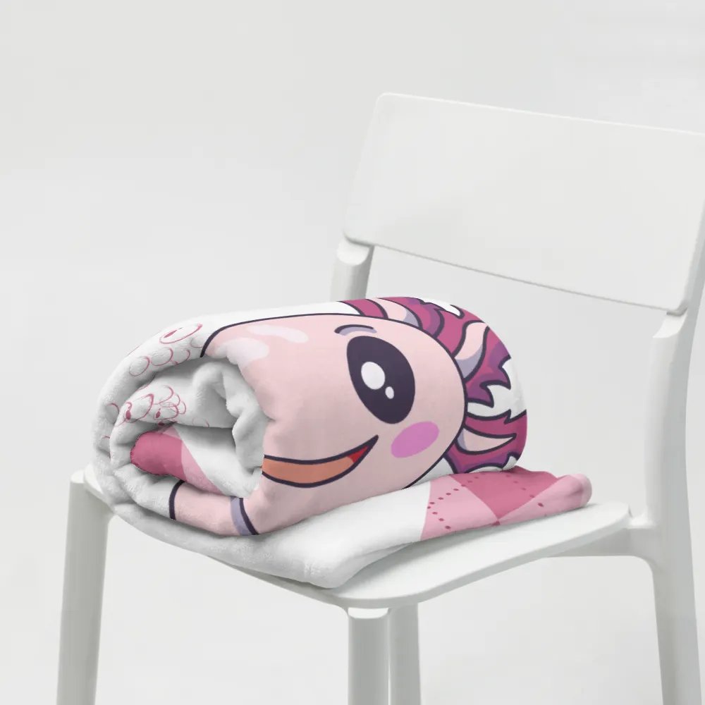Pink And White Axolotl Blanket product image (9)