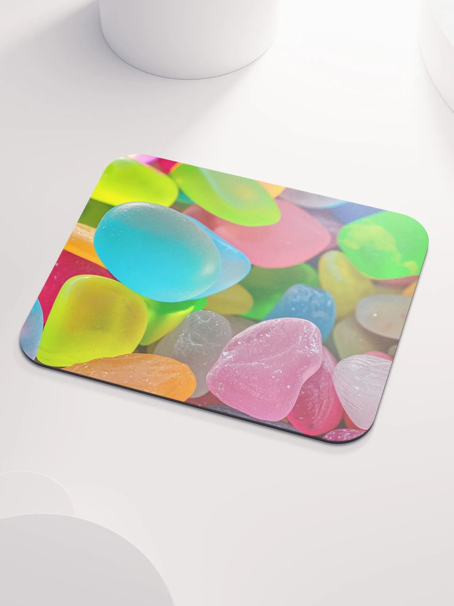 Bright Neon Sea Glass Mouse Pad - Coastal Vibes product image (3)
