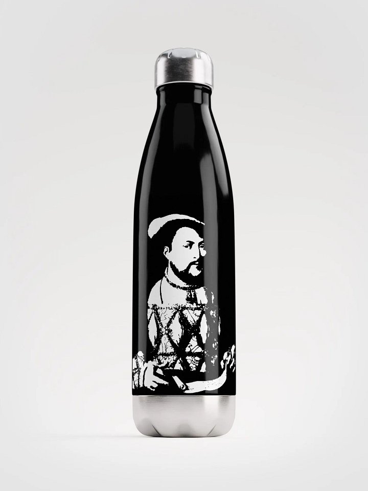 Henry VIII Black and White Stainless Steel Waterbottle product image (1)