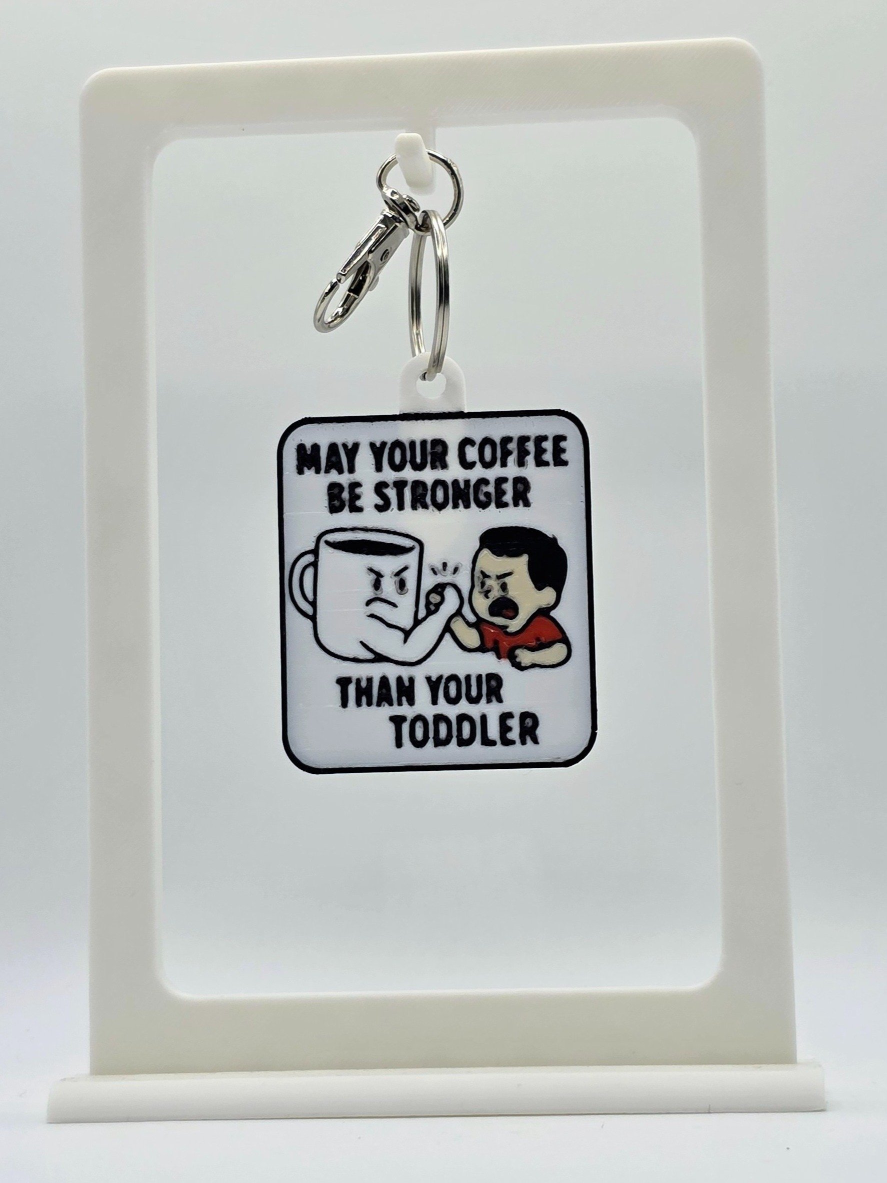 ☕👶 Coffee vs. Toddler Keychain | Funny Parenting Humor product image (1)